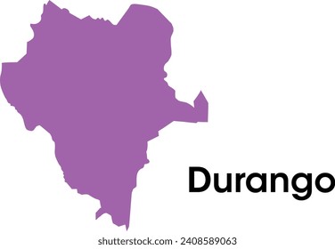 Durango state map in Mexico