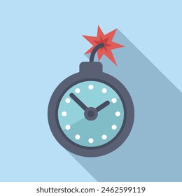 Zeitbomben-Zeitgeber-Deadline-Symbol flache Vektorgrafik. Vertrag online. Arbeitspartnerschaft