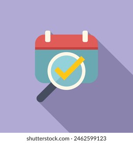 Icono de calendario de duración Vector plano. Evento aprobado. Horas extra de elemento