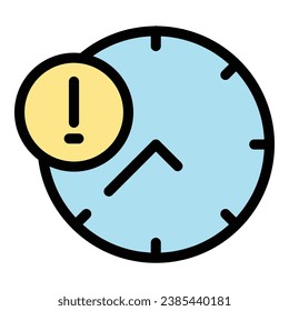 Duration clock icon outline vector. Digital timer. Call schedule color flat