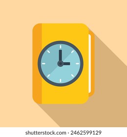 Duration of deadline folder work icon flat vector. Research shape. Fixed loan
