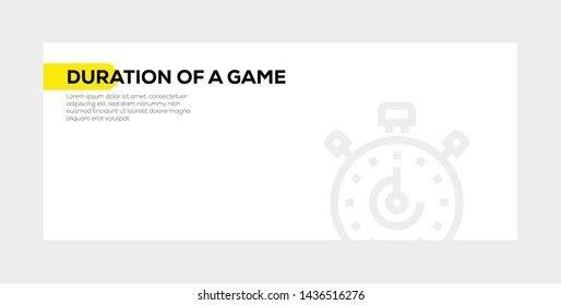 DURATION OF A GAME AND ILLUSTRATION ICON CONCEPT