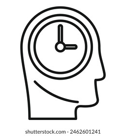 Duration human mind icon outline vector. Plan life timer. Overtime event