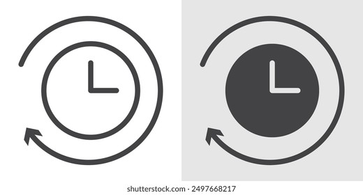 Duration icon Black line art vector logo set