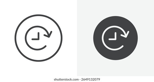 Icono de duración Signo de Vector de esquema