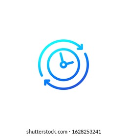 Duration line icon on white
