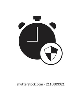 Design des Durationsschutzsymbol einzeln auf weißem Hintergrund