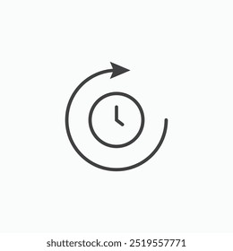Durationline in Thin line black color. flat simple vector symbols illustration.
