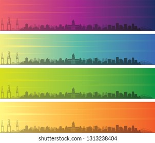Durban Multiple Color Gradient Skyline Banner