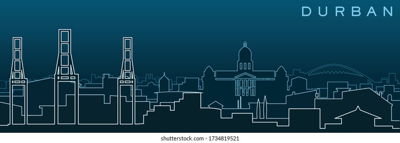 Durban Multiple Lines Skyline and Landmarks