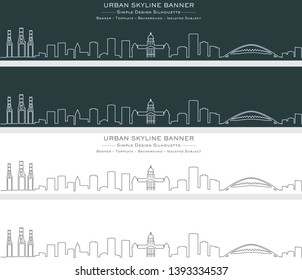 Durban Single Line Skyline Banner