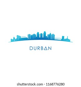 Durban skyline silhouette. Vector design colorful illustration.