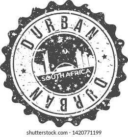 Durban South Africa City Skyline. Silhouette City. Design Vector. Famous Monuments.