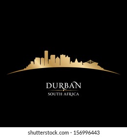 Durban South Africa City Skyline Silhouette. Vector Illustration
