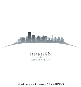 Durban South Africa City Skyline Silhouette. Vector Illustration