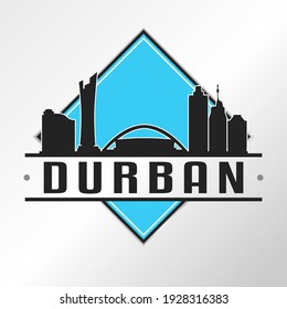 Durban, South Africa Skyline Logo. Adventure Landscape Design Vector City Illustration Vector illustration.