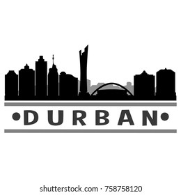 Durban South Africa Skyline Silhouette Stamp City Design Vector Art