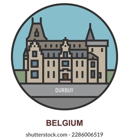 Durbuy. Cities and towns in Belgium. Flat landmark