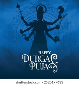Cara de durga en feliz Durga Puja, Dussehra y Navratri concepto de celebración para el Anuncio de Web, cartel, publicación en redes sociales y publicidad de volantes