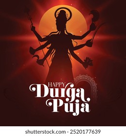 Cara de durga en feliz Durga Puja, Dussehra y Navratri concepto de celebración para el Anuncio de Web, cartel, publicación en redes sociales y publicidad de volantes