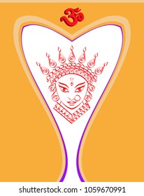 Durga Goddess Of Power, Divine Mother Of The Universe Design, Vector Art Illustration