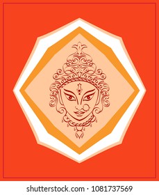 Durga Goddess Of Power, Divine Mother Of The Universe Design, Vector Art Illustration