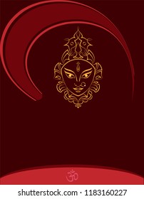 Durga Goddess Of Power, Divine Mother Of The Universe Design Vector Art Illustration