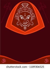 Durga Goddess Of Power, Divine Mother Of The Universe Design Vector Art Illustration