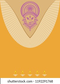 Durga Goddess Of Power, Divine Mother Of The Universe Design Vector Art Illustration
