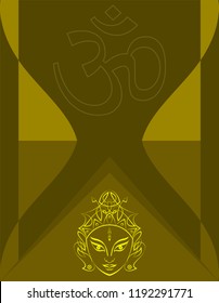 Durga Goddess Of Power, Divine Mother Of The Universe Design Vector Art Illustration