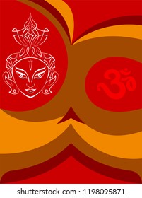 Durga Goddess Of Power, Divine Mother Of The Universe Design Vector Art Illustration