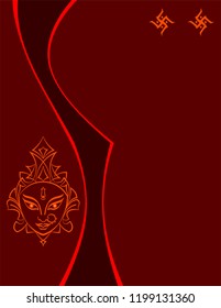 Durga Goddess Of Power, Divine Mother Of The Universe Design Vector Art Illustration