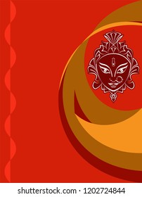 Durga Goddess Of Power, Divine Mother Of The Universe Design Vector Art Illustration