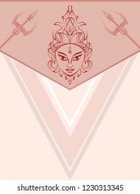 Durga Goddess Of Power, Divine Mother Of The Universe Design Vector Art Illustration