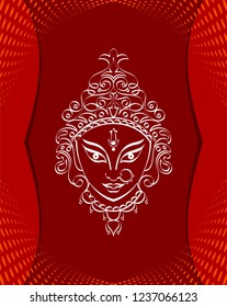 Durga Goddess Of Power, Divine Mother Of The Universe Design Vector Art Illustration