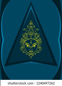 Durga Goddess Of Power, Divine Mother Of The Universe Design Vector Art Illustration