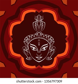 Durga Goddess Of Power, Divine Mother Of The Universe Design Vector Art Illustration