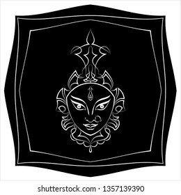 Durga Goddess Of Power, Divine Mother Of The Universe Design Vector Art Illustration