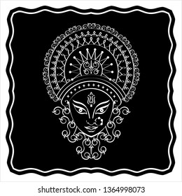 Durga Goddess Of Power, Divine Mother Of The Universe Design Vector Art Illustration