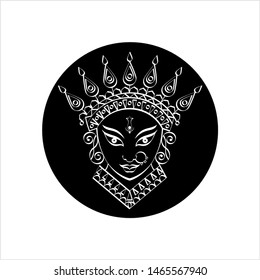Durga Goddess Of Power, Divine Mother Of The Universe Design Vector Art Illustration