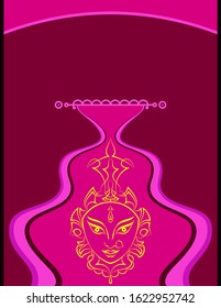 Durga Goddess Of Power, Divine Mother Of The Universe Design Vector Art Illustration
