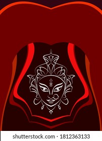 Durga Goddess Of Power, Divine Mother Of The Universe Vector Art Illustration
