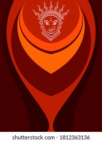 Durga Goddess Of Power, Divine Mother Of The Universe Vector Art Illustration
