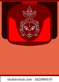 Durga Göttin der Macht, Göttliche Mutter der Universum-Vektorkunst-Illustration