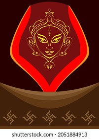 Durga Goddess Of Power, Divine Mother Of The Universe Vector Art Illustration