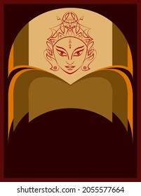 Durga Goddess Of Power, Divine Mother Of The Universe Vector Art Illustration