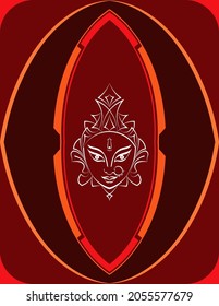 Durga Goddess Of Power, Divine Mother Of The Universe Vector Art Illustration