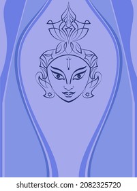 Durga Goddess Of Power, Divine Mother Of The Universe Vector Art Illustration