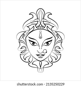 Durga Goddess Of Power, Divine Mother Of The Universe Vector Art Illustration