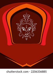 Durga Goddess Of Power, Divine Mother Of The Universe Vector Art Illustration